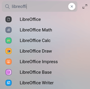 Ejemplo de la suite ofimática LibreOffice.